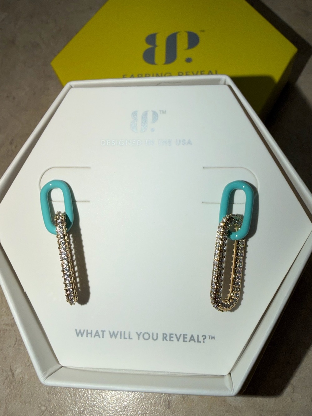 Bomb Party Brand New OG Earrings-Sweet Nothings Diamond CZ with Enamel on Gold
